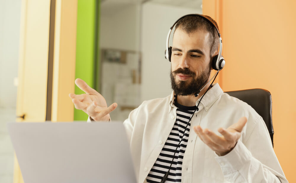 Professional developer working on custom software